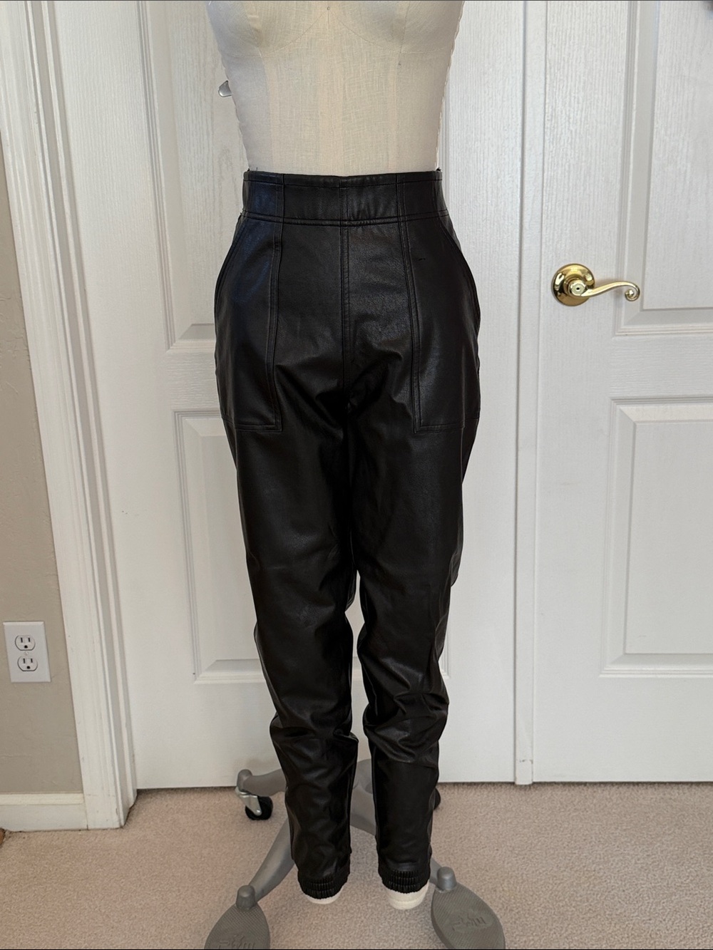 SPANX High-Rise Black Faux Leather Jogger Pants